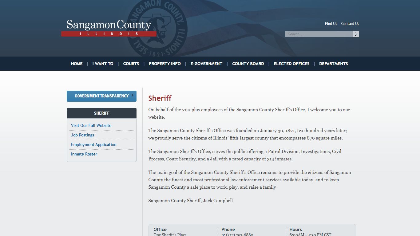 Sangamon County Sheriff’s Office | Springfield, Illinois