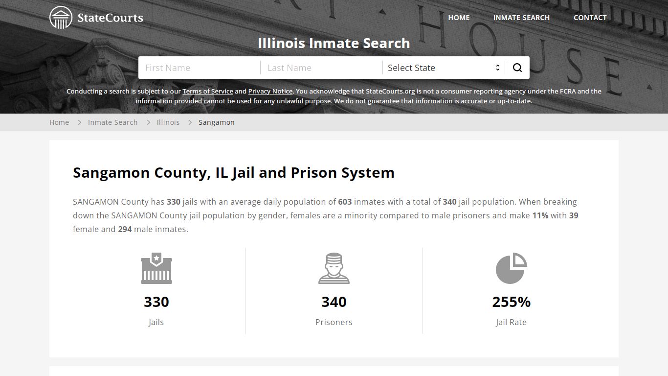 Sangamon County, IL Inmate Search - StateCourts