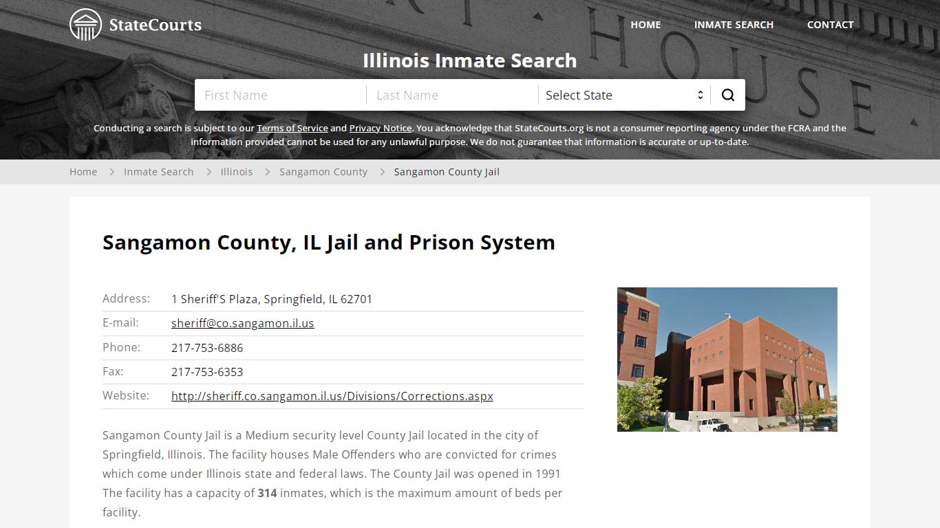 Sangamon County, IL Jail and Prison System - State Courts